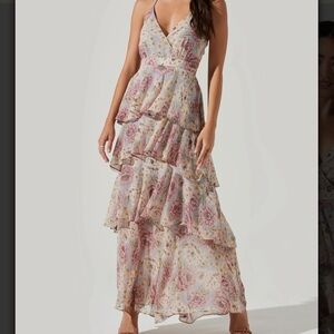 ASTR the Label Rosana Floral Tiered Ruffle Maxi Dress